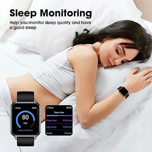 Smart Watch, 42mm Full Touchscreen Fitness Watch, Fitness Tracker with Heart Rate Monitor & SpO2, Step Counter, IP68 Waterproof Pedometer Watch for Women Men - Image 5