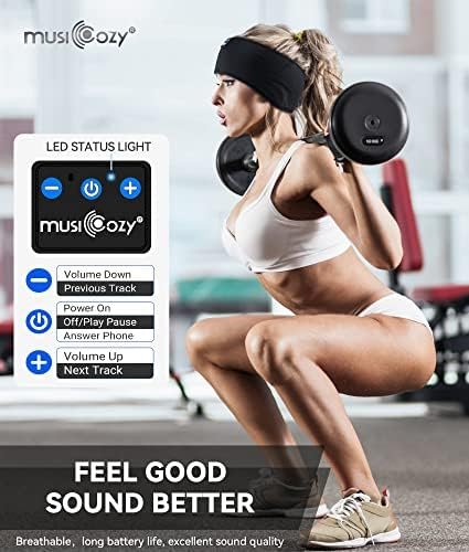 MUSICOZY Sleep Headphones Bluetooth 5.2 Headband, Sports Wireless Earphones Sweat Resistant Earbuds with Ultra-Thin HD Stereo Speaker for Workout Running Cool Gadgets Unique Gifts - Image 4