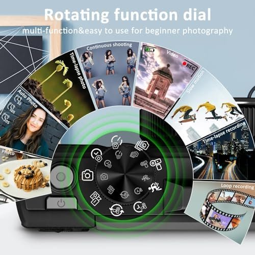 64MP Digital Camera for Photography and Video: 4K Vlogging Camera for YouTube with 3’’ Flip Screen,16X Digital Zoom, 32GB TF Card(Black) - Image 5