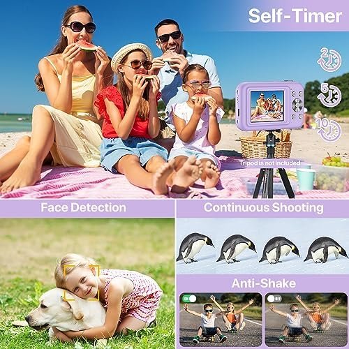Digital Camera 1080P Kids Camera with 16X Zoom - 44MP Anti Shake Point and Shoot Digital Cameras for Photography | Compact Small Camera for Kids Girls Boys Teens Beginners (SD Card Not Include) - Image 4