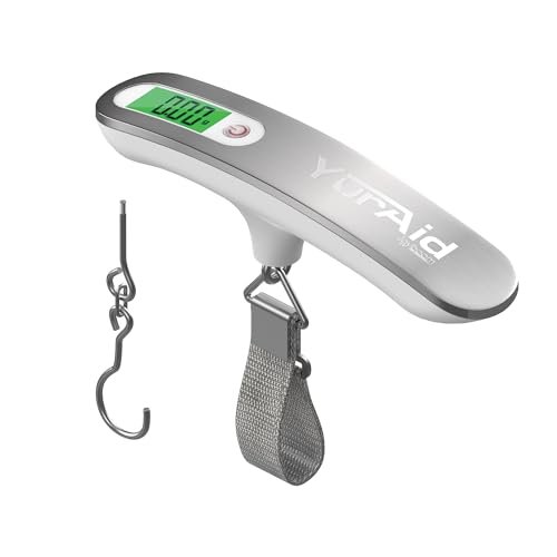 Travel Companion: Premium Digital Luggage Scale with LCD Backlit Display | One-Button Unit Conversion, Max 110 lb (50 kg) Capacity, Hook or Strap Options - Travel Made Easy!
