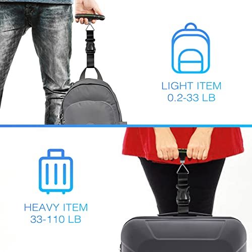 Digital Luggage Scale, 110LB Portable Hanging Baggage Scale with Backlit for Travel,Suitcase Weight Scale with Lock and Hook,Battery Included - Image 6