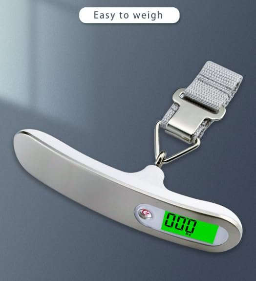 Portable Luggage Scale, 110lb/50kg Capacity, Digital Handheld Baggage Scale with T-Handle and Stainless Hook, Weight Scale for Suitcase, Travel Scale with 4 Units (lb, g, oz, kg) (Grey) - Image 2