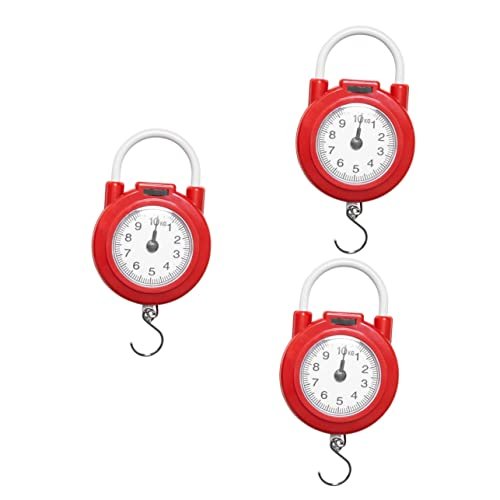INOOMP 3pcs Spring Balance Portion Control Scales Portable Scales for Body Weight Portable Vegetables Scale Travel Bag Weighing Scale Spring Scale Crane Suitcase Weight Scale Hook Metal