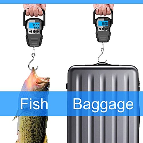 Digital Fish Scale, Luggage Scale, Weight Hanging Hook Scale,110lb/50KG-Backlit LCD Display,Waterproof Bag (Batteries Included) - Image 6