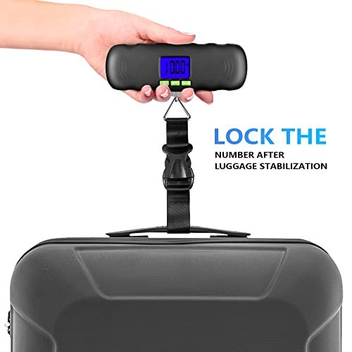 Digital Luggage Scale, 110LB Portable Hanging Baggage Scale with Backlit for Travel,Suitcase Weight Scale with Lock and Hook,Battery Included - Image 4
