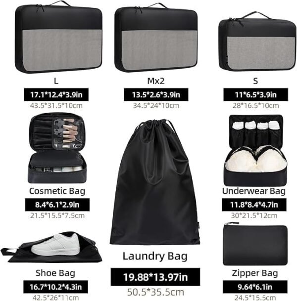 BAGAIL Digital Luggage Scale and 9 Set Packing Cubes Luggage Packing Organizer - Image 4
