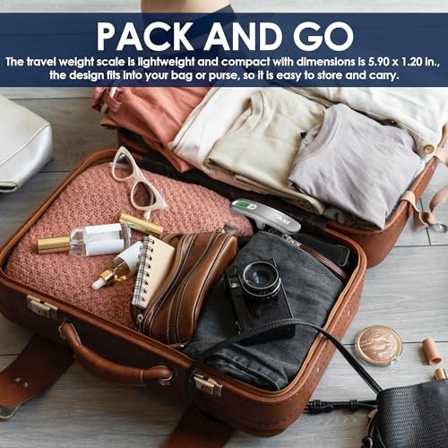 Travel Companion: Premium Digital Luggage Scale with LCD Backlit Display | One-Button Unit Conversion, Max 110 lb (50 kg) Capacity, Hook or Strap Options - Travel Made Easy! - Image 7