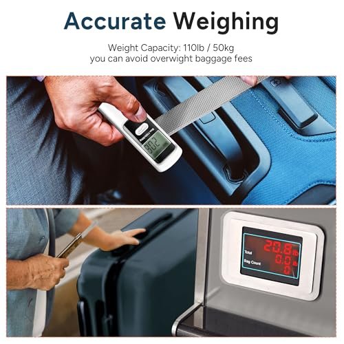 travel inspira Luggage Scale Battery-free, Portable Handheld Digital Suitcase Scale for Travelling, 110lbs/50kg - Image 6
