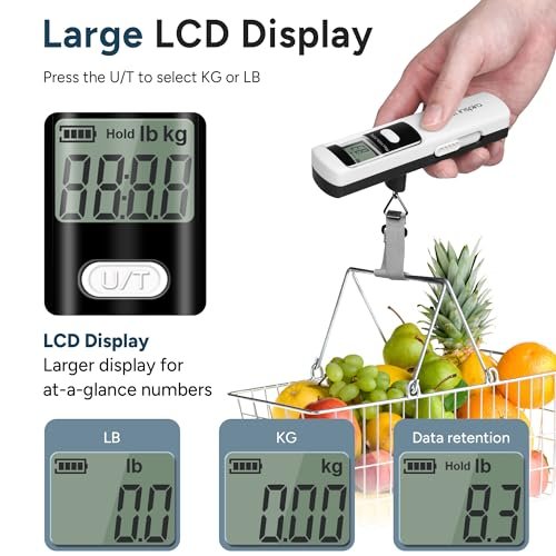 travel inspira Luggage Scale Battery-free, Portable Handheld Digital Suitcase Scale for Travelling, 110lbs/50kg - Image 5