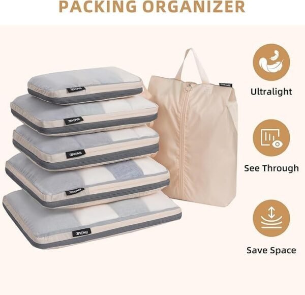 BAGAIL Digital Luggage Scale and 6 Set Ultralight Compression Packing Cubes - Image 7