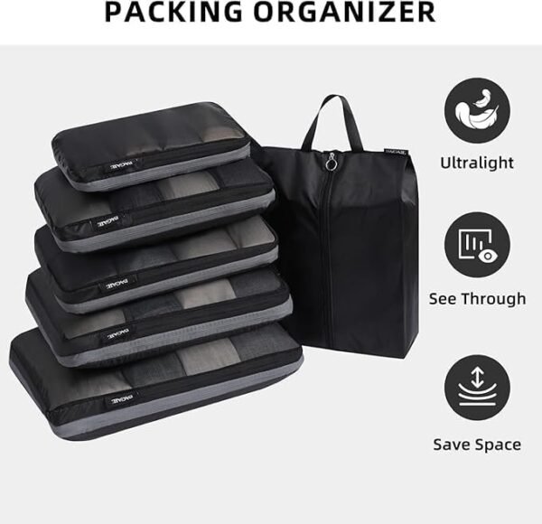 BAGAIL Digital Luggage Scale and 6 Set Ultralight Compression Packing Cubes - Image 7